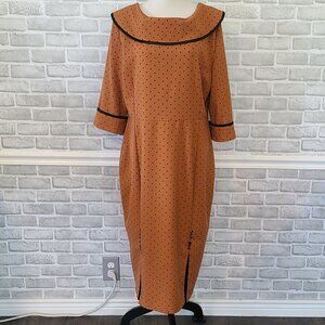 Bettie Page Tatyana Midi Dress Curvy Girl Retro Polka Dot Trad Plus Size 4XL